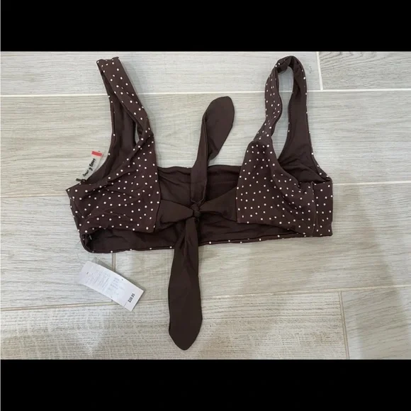 PacSun Brown Polka Dots Bikini Reversible Amor Y Besos Size M - Picture 2 of 4
